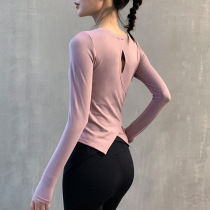 New yoga suit top long sleeve tight back fitness wear autumn thin slim quick-dry sports T-shirt women