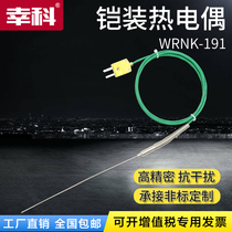 High temperature resistant K-type armored thermocouple WRNK191 flexible temperature probe high temperature 1100 ℃ furnace temperature thermocouple