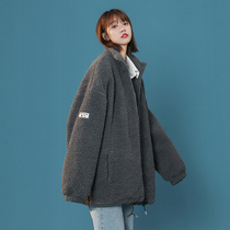 Winter coat women plus velvet thickened high-grade Tide brand cotton suit 2021 new explosive niche lamb wool cotton coat