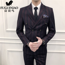 Rich bird spring casual mens blazer business professional large size suit trend striped suit three-piece suit