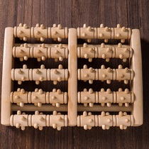 Full solid wood foot massager roller type foot massage acupoint rub row wooden massage feet leg