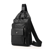 Mens chest bag genuine leather bag Obliquely Satchel Satchel Bag single shoulder Baotou layer Bull Leather 2021 New Tide Cards Small Bag Backpack
