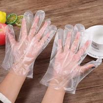 Disposable gloves plastic transparent food thickened catering film extraction beauty PE hand film 100 only