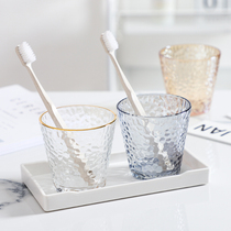 European style ins gold hammer Cup Hotel Hotel mouthwash Cup light luxury glass water Cup Nordic brushing wash cup