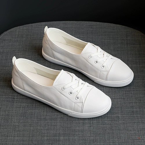 Кожаная белая обувь, универсальные дышащие спортивные туфли для кожаной обуви, из натуральной кожи, воловья кожа, коллекция 2023, большой размер, мягкая подошва