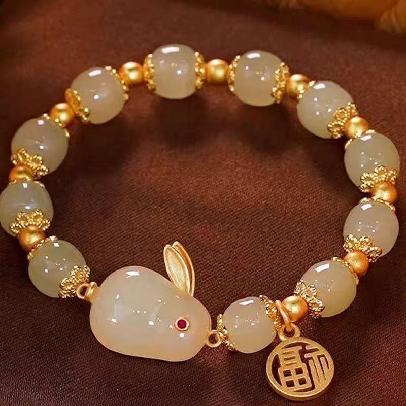 2023 Jade Rabbit Bracelet Bracelet Birthyear Lover Gift Rabbit Bracelet Student Gift High Beauty Friend Accessories