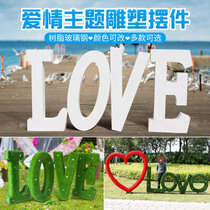 Large letter love ornaments love wedding photography props FRP sculpture park forest landscape decoration
