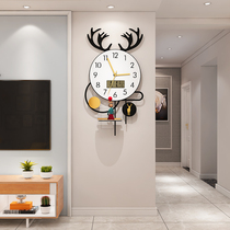 Wall clock modern simple living room clock home fashion light luxury hanging wall watch Nordic restaurant Art Deco clock