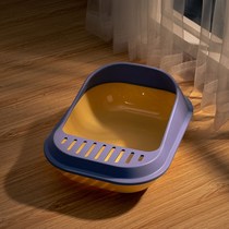 Cat litter basin kitten splashing proof with sand Open semi-enclosed cat toilet oversized cat supplies odor