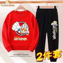 Children Ottman Clothes Spring Autumn Season 2022 New Tide Card Children Clothing Baby Casual Clothing Boy Suit Foreign Air
