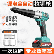 Brushless rechargeable pull riveter fully automatic pressure riveting gun rivet gun lithium battery stainless steel electric core nut snatched