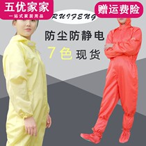 Dust-proof clothing one-piece hooded clean workshop work clothes orange spray paint protection sanding dust-free clothes whole body