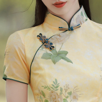 Retro old Shanghai cheongsam summer girl dress 2021 new dress young high-end temperament long style