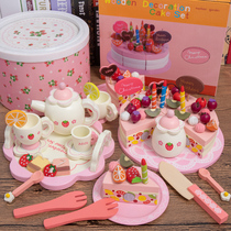 Girl toy childrens birthday cake simulation fruit and vegetables cut to see Pizza Little actor kitchen set