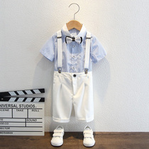 Children Suits Suit Boy Yinglun Wind Short Sleeve Handsome Young Gown Small Gown Host Short Sleeves Play Out