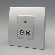 Type 86 free connection r board ca red double lotus head audio wall plug silver white face 3 5m welding m earphone with sound HFN frequency