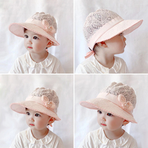 Baby Hat Spring and Summer Thin Sunscreen Baby Lace Princess Lovely Super Meng Net Red Bottle Cap