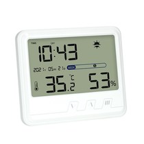 New product multifunction indoor home temperature and humidity meter home electronic temperature and humidity meter with alarm clock backlight