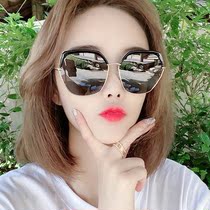 Tide brand large frame sunglasses womens 2021 new anti-UV round face big face thin glasses Korean version polarized sunglasses