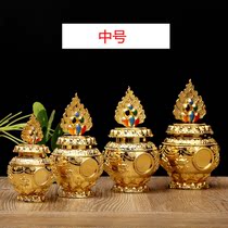 New products Tibetan tantric supplies gold-plated painted auspicious eight treasure bottles decoration Dragon King treasure bottle medium