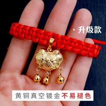 Pet hand-woven long life rich lock dog necklace necklace cat pendant Bell Teddy silent