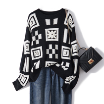 Maje franc sweater womens autumn and winter style style style color Square three-dimensional flower wool sweater pullover