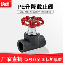 Top construction PE pipe fittings 4 minutes 6 minutes 1 inch HDPE lift type stop valve 63 75 110 valve joint fittings
