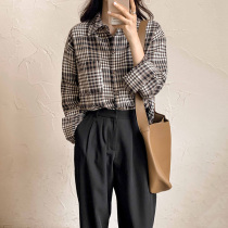 Small sub doughnut blouse cover with slim fit and thin dolls blouse blouse blouse pregnant woman spring autumn big code grey shirt snow-spinning