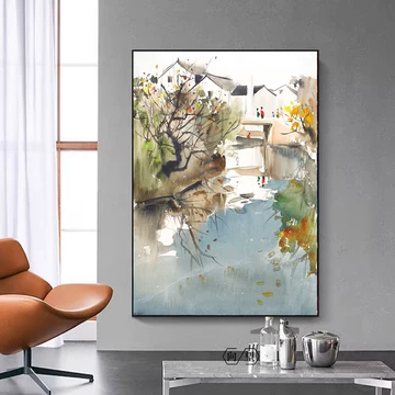 吴冠中手绘油画-吴冠中手绘油画促销价格、吴冠中手绘油画品牌- 淘宝