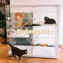 Cat cage Large free space Cat villa Indoor household Two-story three-story cat house Cat supplies