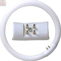 Bulb diameter three primary color energy-saving lamp ring tube 55W four-legged household light source ceiling light round lamp ring tube t6