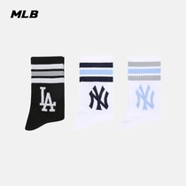 MLB official mens and womens socks NY midline socks three pairs of big LOGO Sports 21 Ox Spring and Autumn New SOA1