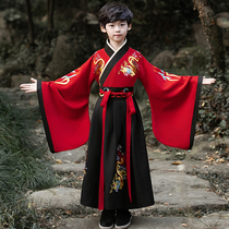 Childrens costume Hanfu Boys Spring and Autumn Chinese Studies Clothing Chinese style boy young mans costume cloak cloak Tang suit