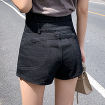 Denim shorts womens summer thin section 2021 new high-waisted a word loose thin wide-leg pants wear tide ins