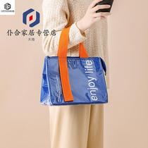 Portable insulated lunch box bag waterproof bento bag thickened aluminum foil hand-carried office workers with rice bag large size storage bag