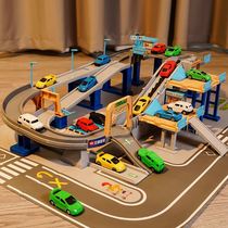 Roller coaster track toy car cross-city track racing car with childrens sports car 3 years old 4 Boys puzzle assembly sliding