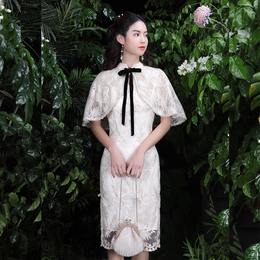 Hibiscus Oriental Fairy Autumn Dress 2021 New socialite fashion retro cheongsam dress female summer two-piece set