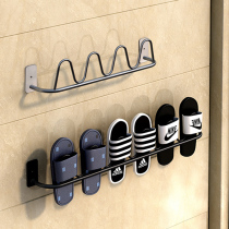 Bathroom shoe rack non-perforated toilet storage artifact drain toilet wall hanging door rear shelf