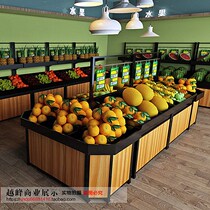 Fruit and vegetable shelves Fruit store supermarket supermarket supermarket convenience store fruit and vegetable display stand Fresh Pile head Zhongdao steel Wood