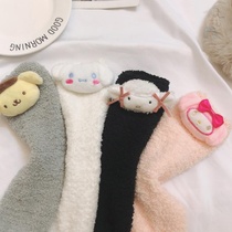 Womens socks sleeping socks autumn and winter thickening cute postpartum confinement socks home wearing coral velvet floor socks