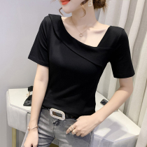 European station summer dress new fashion blitless T-shirt womens short sleeve foreign style shirt slim Joker half sleeve small shirt tide