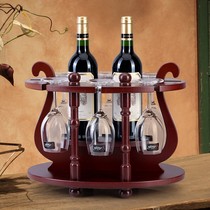 European style creative wine rack ornaments wine glass rack upside down wine bottle rack Wooden wine display rack Wine rack household
