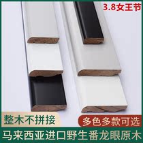 Nordic Pure Solid Wood Skirting White Flat White Flat Dragon Eye Skirting Wood Baking Lacquered Self-Glued Floor Wall Corner Wire Sticker