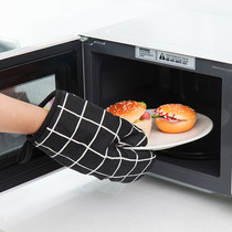 Heat insulation gloves anti-hot thickening microwave oven baking cute barbecue special high temperature resistant kitchen heat-proof oven home
