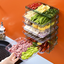 Net Red household kitchen multi-functional dishes can be wall-mounted non-perforated multi-layer hot pot vegetable dish preparation artifact