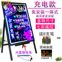 Billboard illuminated word luminous milk tea shop menu Nail art eyelashes display led light box stall with handwritten blackboard