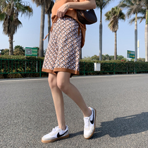 2021 summer maternity shorts Korean version knitted pants net red loose large size high waist support belly thin casual wide leg pants