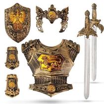Childrens toy Roman warrior armor armor can wear weapon shield simulation samurai unopened blade sword axe mask