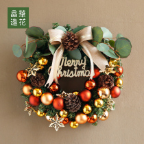 Jinghua original design 30cm Christmas home Garland door ornaments Christmas decorations hanging rattan Christmas rings