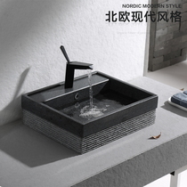 Guanshi Hui Taiwan upper basin home toilet wash basin single basin balcony wash basin stone art Basin